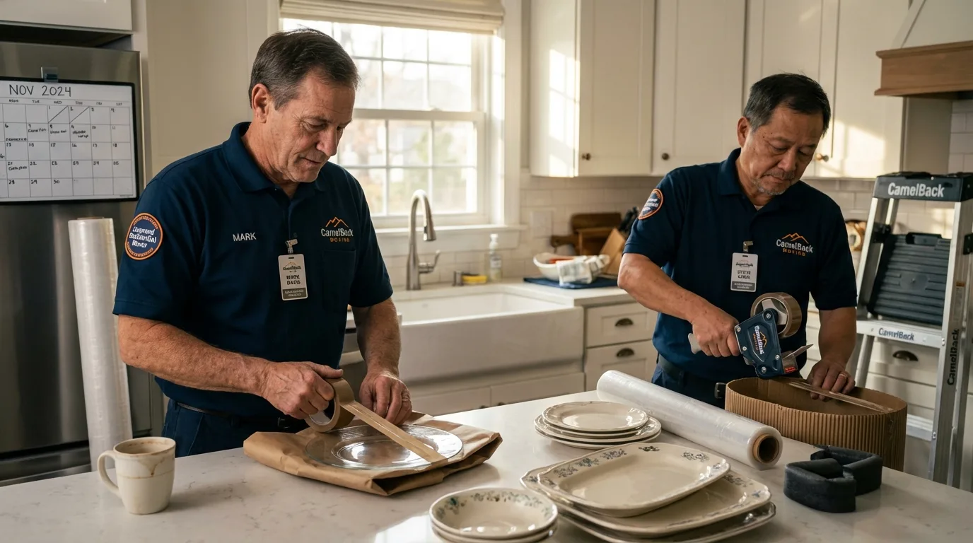 Professional crew packing kitchen dishware in Sheridan, AR